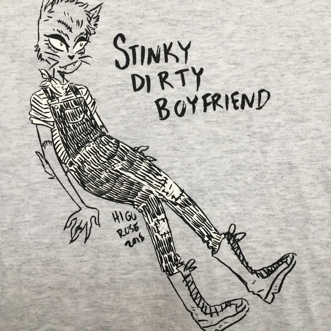 STINKY DIRTY BOYFRIEND Catboy Cat Shirt Grey Tshirt - Etsy