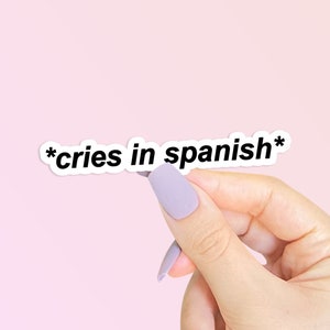 Cries in Spanish Sticker - *cries in spanish* Sticker - Funny Stickers - Aesthetic Stickers - Laptop Stickers - Mexican Stickers