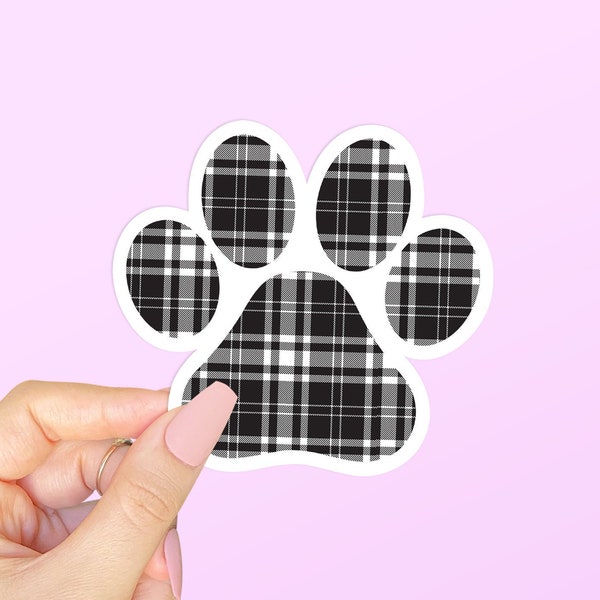 Plaid Paw Sticker, Paw Print Stickers, Dog Mom Sticker, Cute Cat Stickers, Cool Animal Laptop Decals, Pet Planner Veterinary Stickers