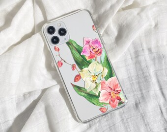 Watercolor Flowers iPhone Case, Flower Phone Case, iPhone 12 11 Pro Max Case, iPhone SE Case, iPhone X XR Case Cute