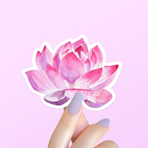 Lotus Flower Sticker, Spiritual Stickers, Yoga Meditation Stickers, Cute Floral Decal, Buddhist Sticker