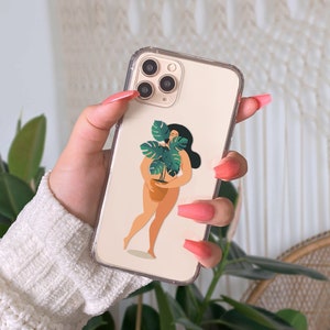 Crazy Plant Lady Phone Case, Green Monstera Philodendron Plant Case, Cute Phone Cover, iPhone 12 11 Pro Mini SE Case