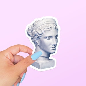 Aesthetic Greek Goddess Statue Head Sticker