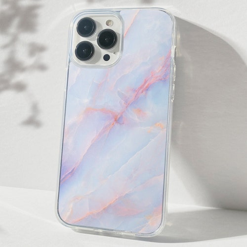 Opal Iphone Case Light Blue Pink Lavender Marble Phone Case Etsy