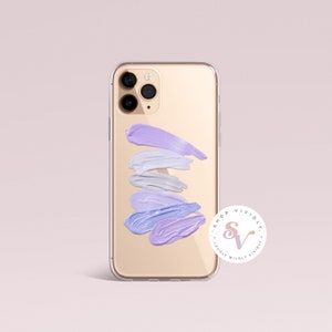 Lavender Paint Strokes Phone Case Abstract Art Design Purple Etsy