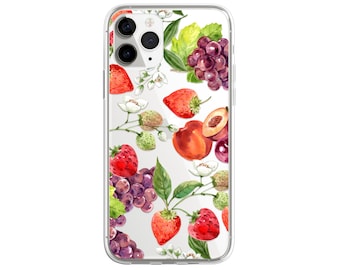 Cute Fruit Phone Case, Spring Summer Strawberry Peach iPhone Case, Cottagecore iPhone 13 12 11 Pro Mini X Xr Se Case