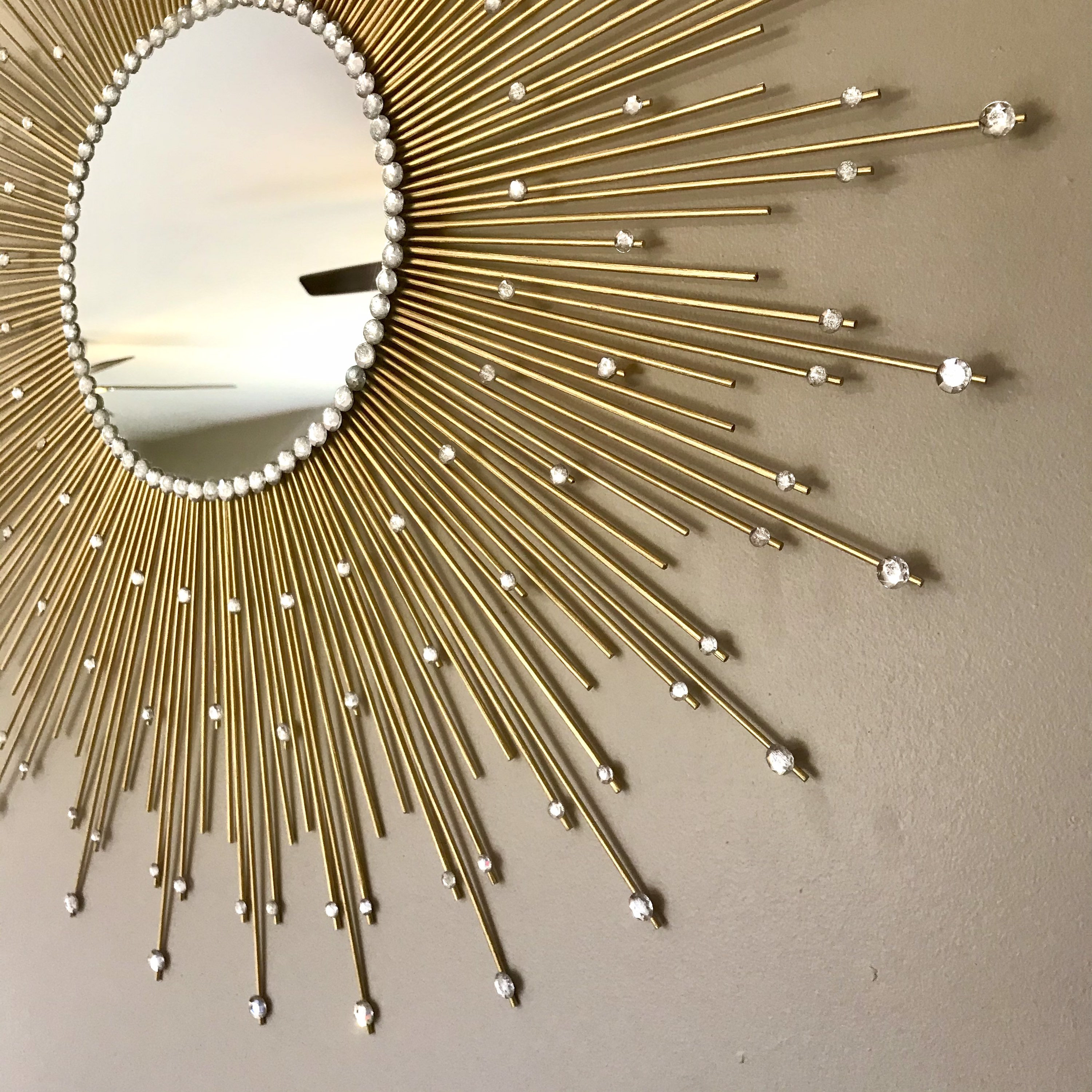 Large 31 Glamorous Gold Sunburst Mirror with Gems Etsy