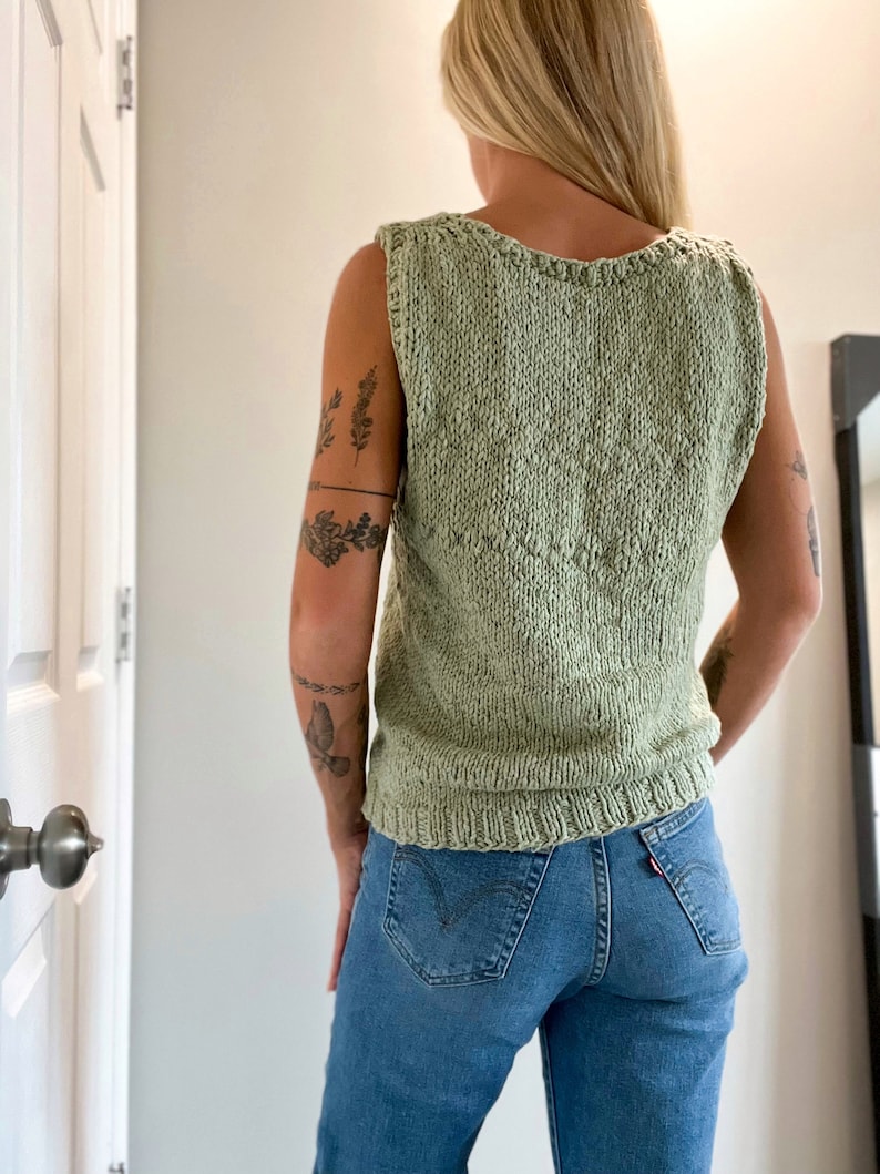 simple sweater vest knitting pattern, easy tank top knitting pattern