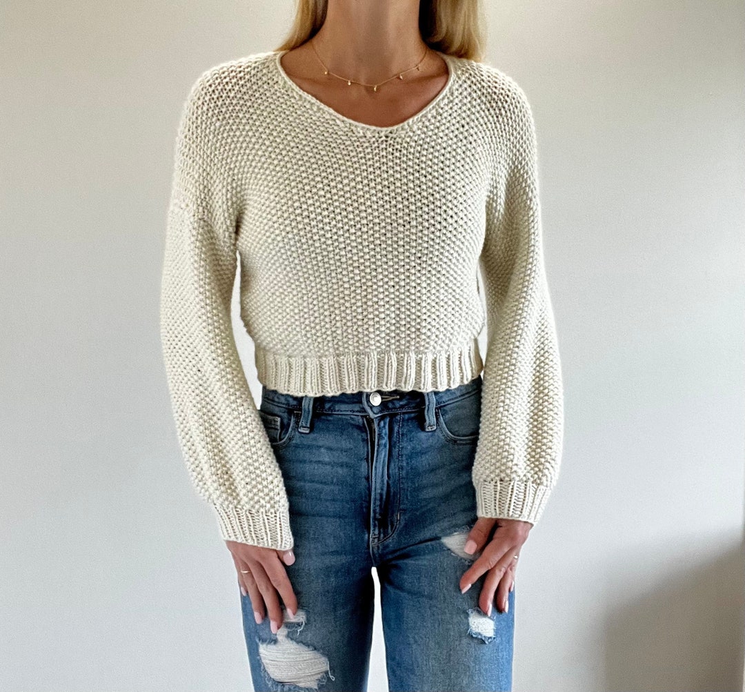 Sweater Knitting Pattern Cropped Sweater Knitting Pattern Women s
