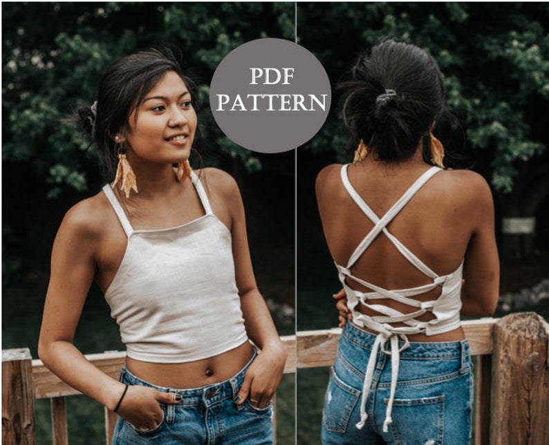 Linen Crop Top Sewing Pattern DIY Bralette Sewing Pattern Etsy