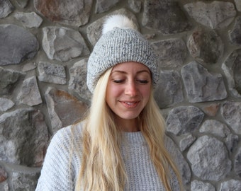 Speckled Hand-Knit Women’s Winter Hat, Knitted Women’s Beanie, Knit Hat For Women, Perfect Gift For Her, Double Knit Winter Beanie For Women