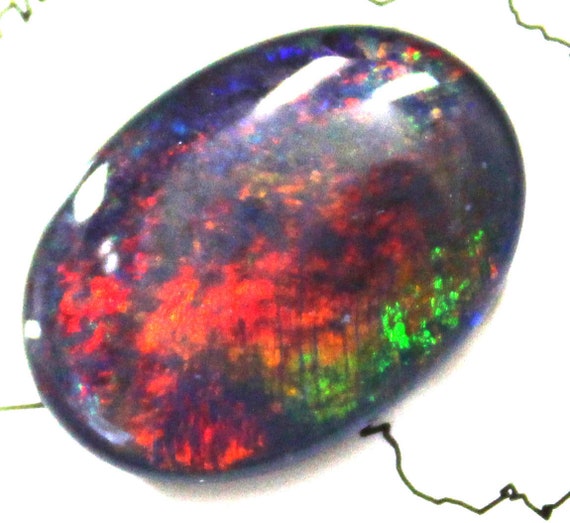 Opal Size 18x13x4mm Natural Genuine Australian Black Triplet Opal Stone For  Pendant and Ring