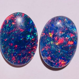 18x13mm Opal Birthstone Black triplet opal stone for pendant and earring