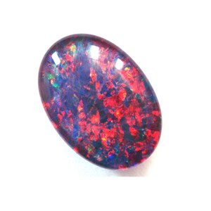 thumbnail image 2 of Genuine Natural Black Triplet Opal Ring - Solid Sterling Silver, Size 14x10mm Gemstone (Stamp 925) 2 of 6