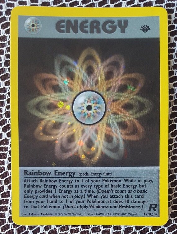 1st Edition Rainbow Energy Pokemon Card Mint Condition Etsy
