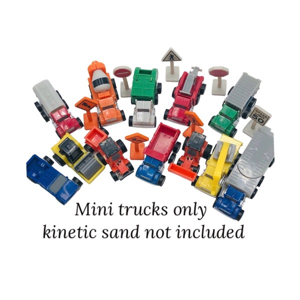 Miniature toy trucks, truck party favors, mini trucks, truck birthday party favors, mini truck kit, mini trucks