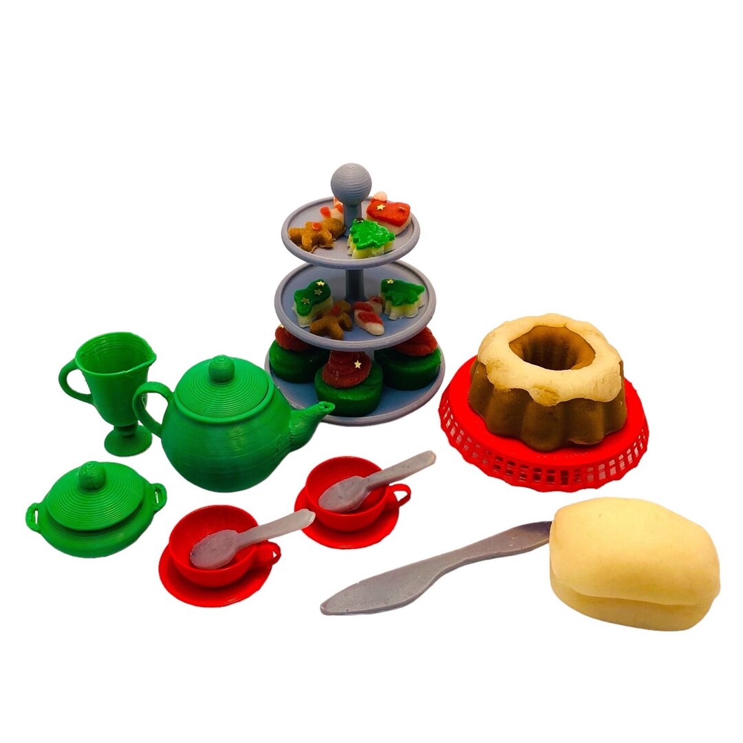 Christmas Miniature Tea Set Christmas Play Dough Tea Set Etsy