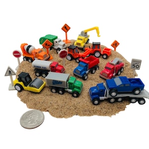 Miniature truck set, kids miniature play kit, kinetic sand and miniature trucks, miniature trucks for kids, trucks with sand, construction
