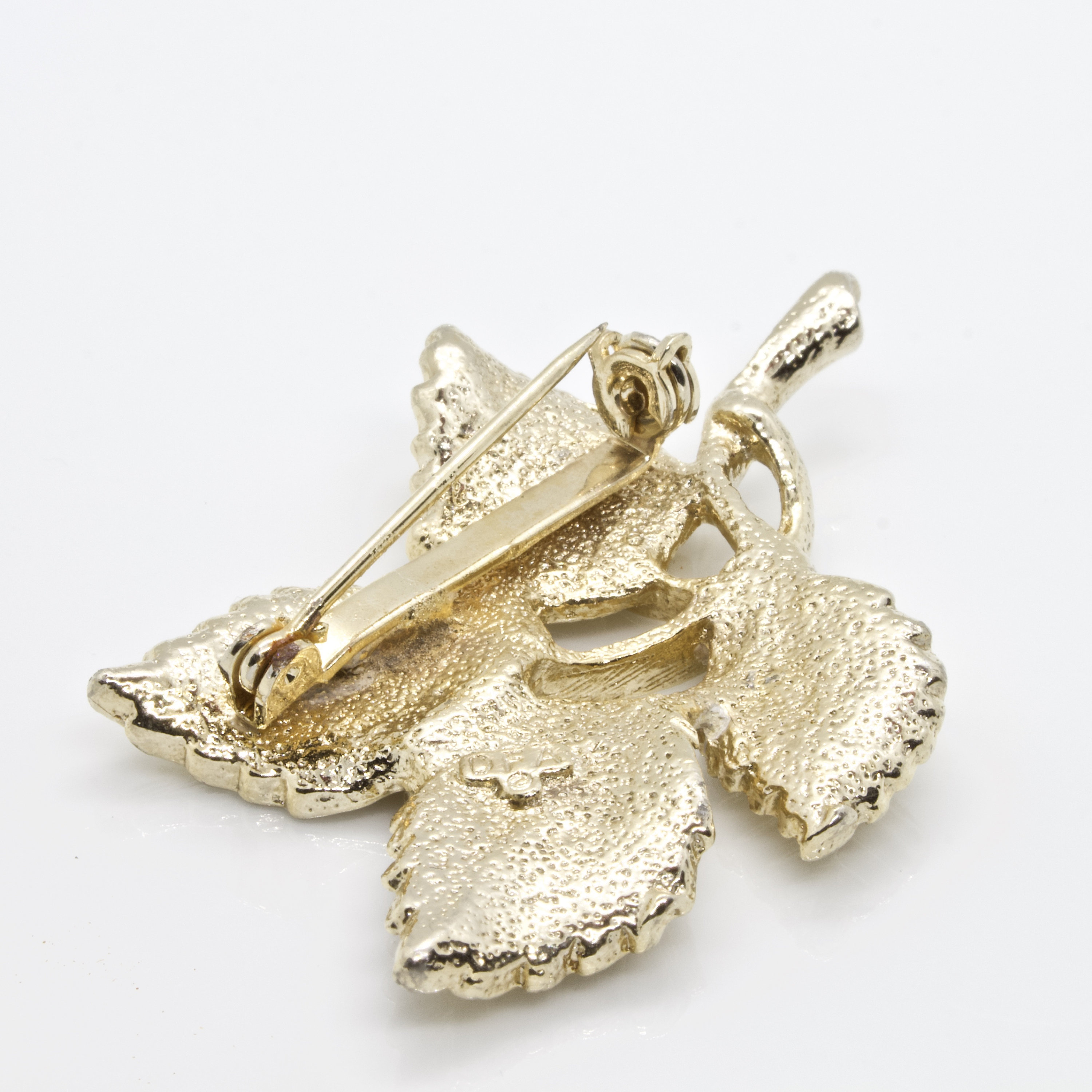 Gold Leaf Brooch Vintage Leaf Brooch Gold Leaf pin Etsy