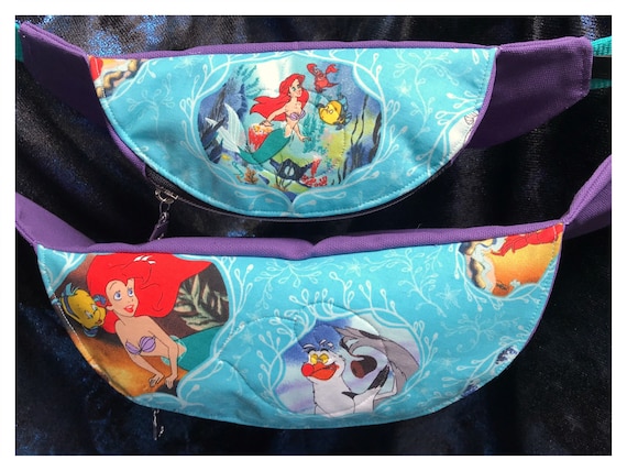 Adults the Little Mermaid Fanny Pack Bum Bag Hip Bag Ariel Mermaid Flounder Purple Teal Etsy