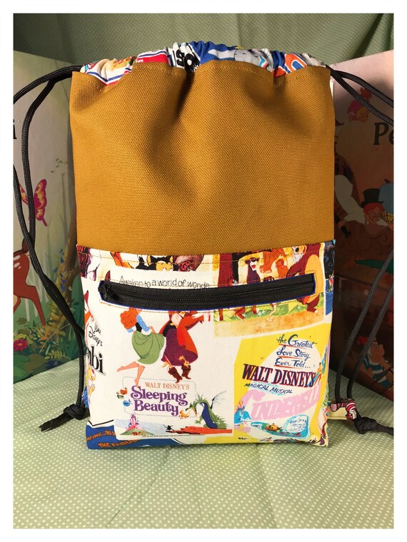 Kids Classic Disney Drawstring Back Pack Cinch Bag Movie Poster Dumbo Peter Pan Cinderella Sleeping Beauty Jungle Book Bambi Etsy Canada