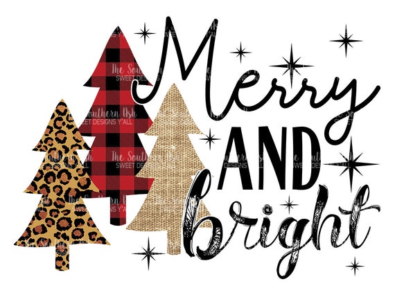Download Merry and Bright Sublimation Transfer | Etsy