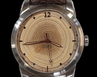 Watch Made of Tree Rings, 20th Wedding Anniversary Gift, 20th Anniversary Gift for Parents, Platinum Anniversary Gift, 20th birthday gift