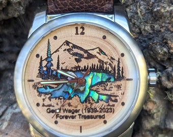 Erinnerung an Loved One Andenken Uhr.  Urne Uhr Erinnerungsgeschenk.  Einäscherung bleibt Aschehalter für Männer Schmuck.  Beileid oder Trauer Geschenk