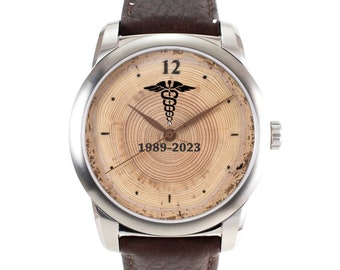Custom Retirement Gift Watch for Doctor, Nurse, or MD.  Best Gift for Retiring Doctor Surgeon