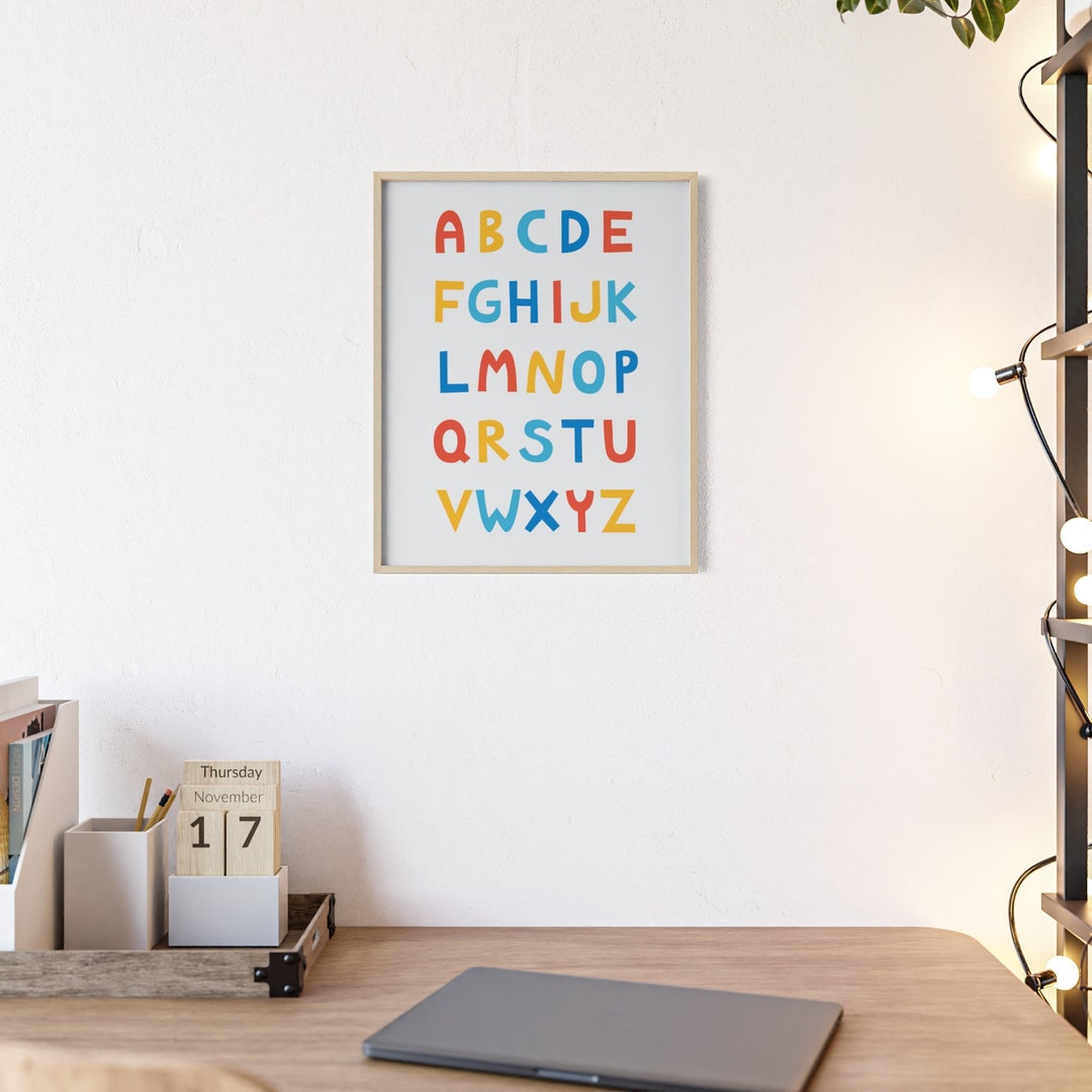 Alphabet Poster With Wooden Frame - Etsy
