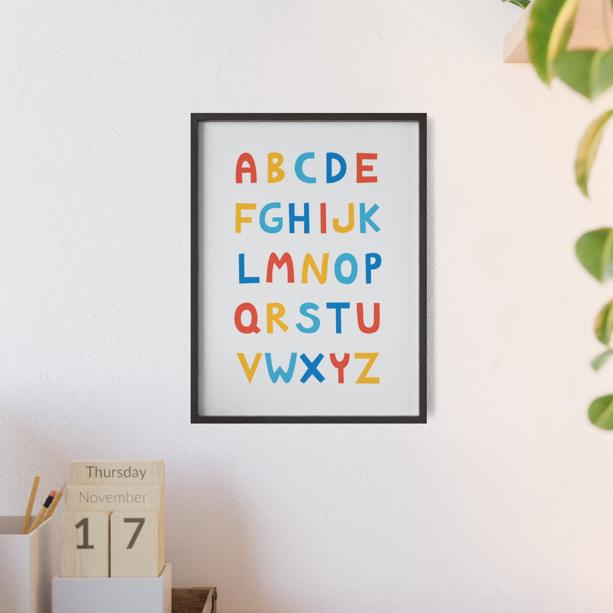 Alphabet Poster With Wooden Frame - Etsy