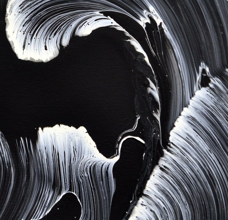 Abstract Expressionism. Black and White painting Original Etsy