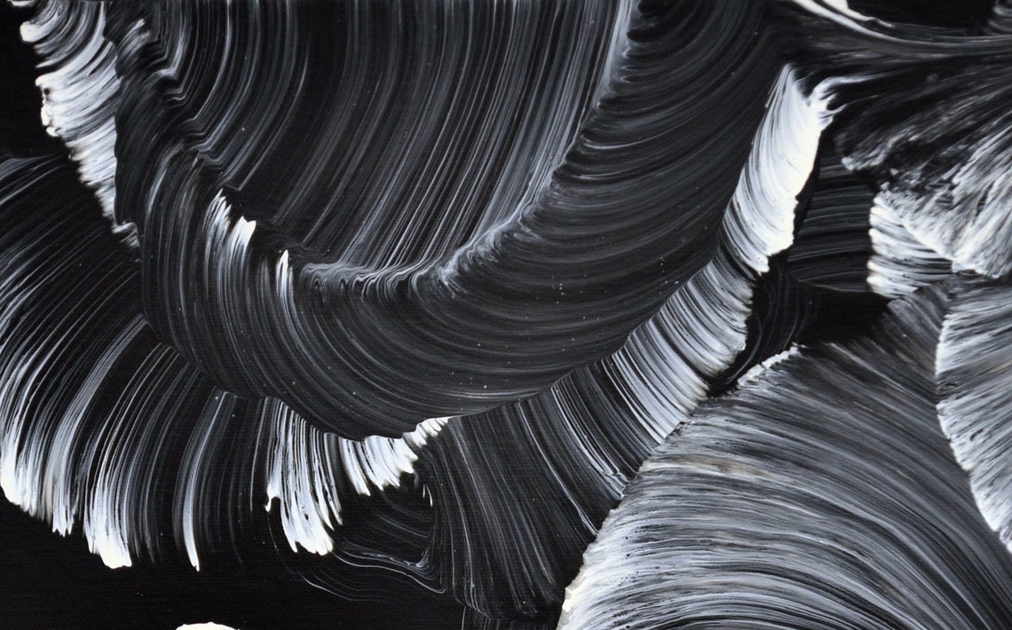 Abstract Expressionism. Black and White painting Original Etsy