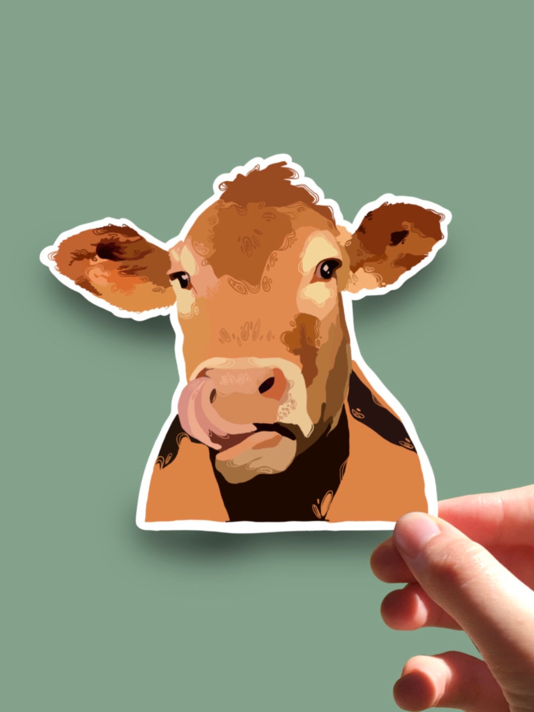 Cow Sticker Cut Out Cow Die Cut Sticker Glossy Water Resistant Laptop Phone - Etsy