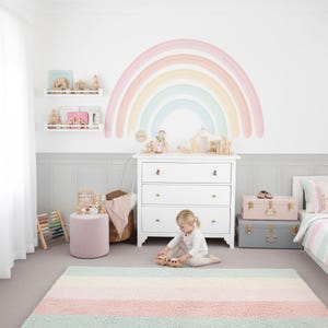 Pastel Watercolor Rainbow Wall Decal: Peel & Stick Nursery Decor - Etsy