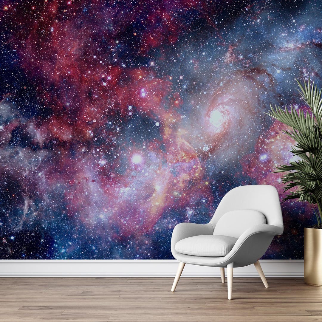 Galaxy Wallpaper Mural Peel and Stick Cosmic Wall Art - Etsy