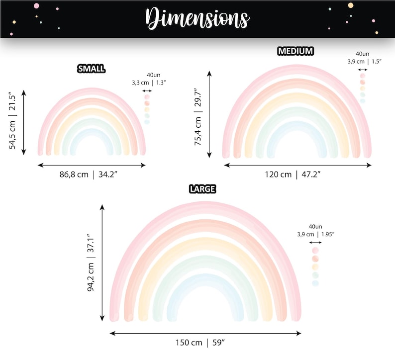 Pastel Watercolor Rainbow Wall Decal: Peel & Stick Nursery Decor - Etsy