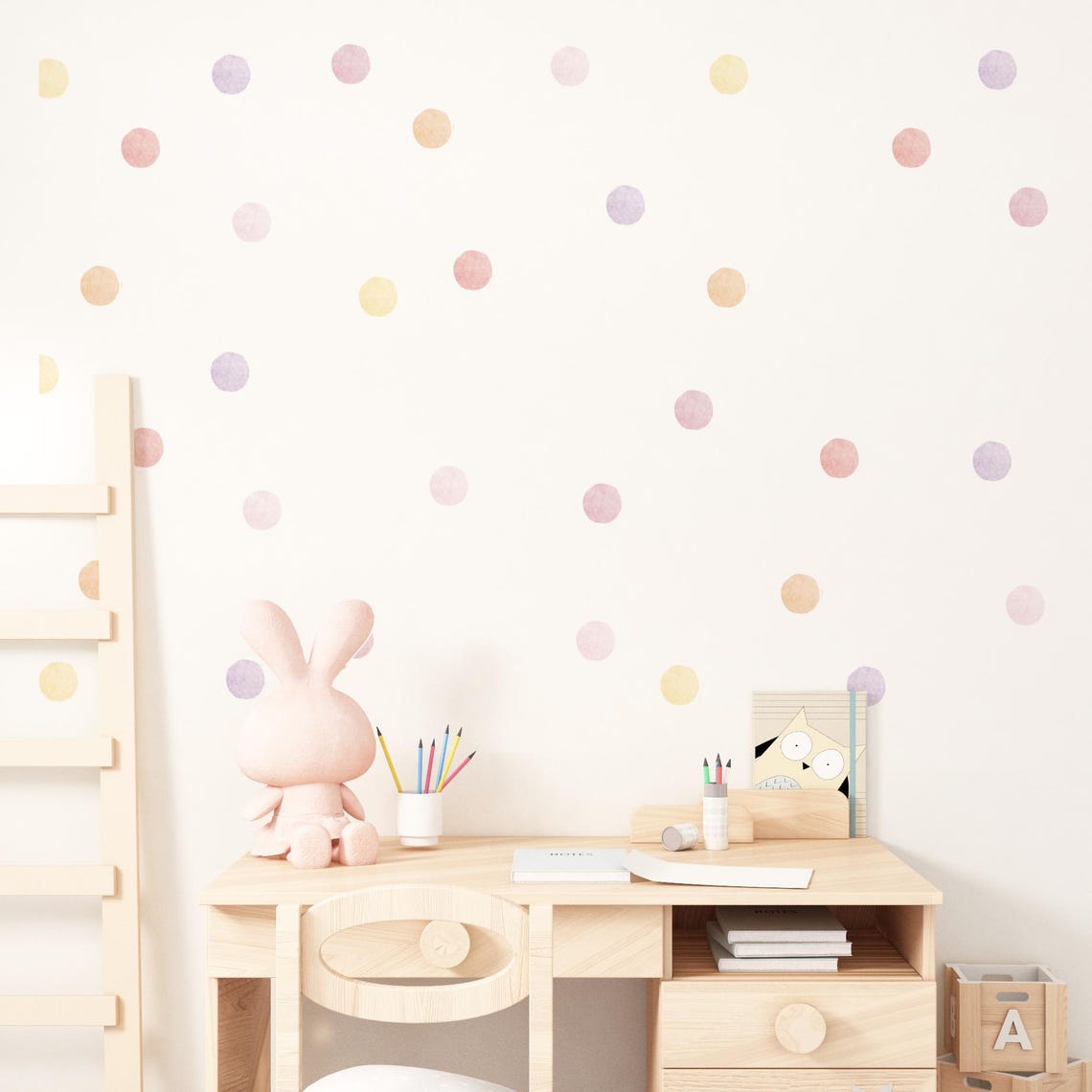 Pastel Watercolor Dots Wall Decals: Removable Nursery Decor - Etsy