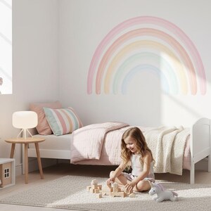 Pastel Watercolor Rainbow Wall Decal: Peel & Stick Nursery Decor - Etsy