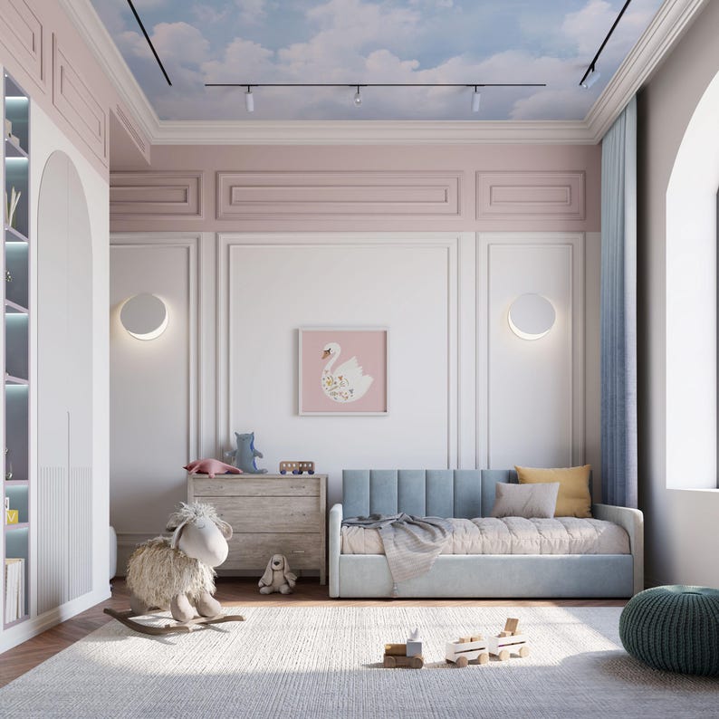 Clouds Sky Wallpaper Custom Size Blue Sky Wall Art Ceiling Mural Nursery Decor Removable Peel and Stick Kids Baby Sky Print Decor DREAMY SKY, Blue Sky Nursery, Sky Clouds Wallpaper, Serene Wallpaper, Tranquil Wallpaper, Nursery Wallpaper, Baby Girl Decor, Baby Boy Decor, Cloudy Decor, Dreamy Wall art