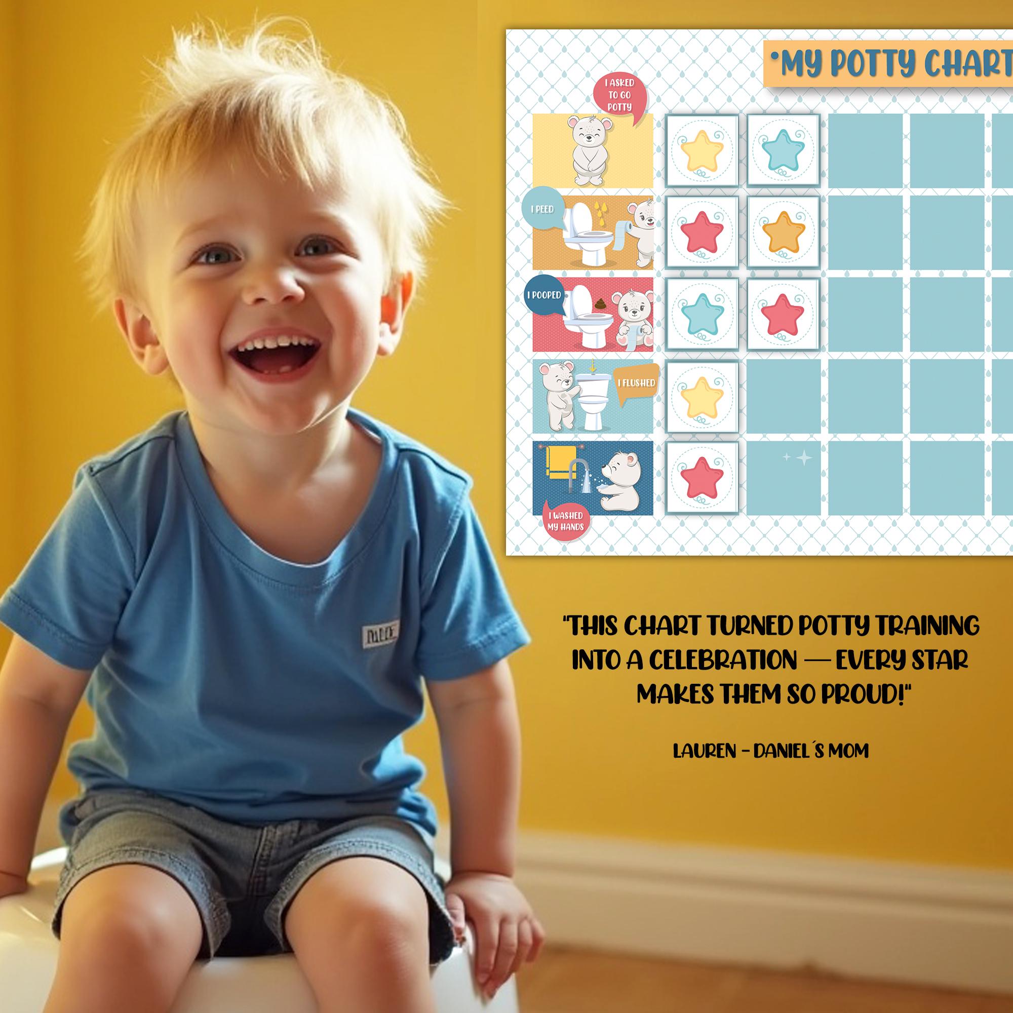 Printable Potty Training Reward Chart for Toddlers (instant Download ...
