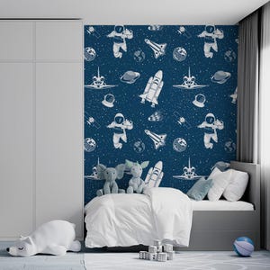APOLLO 11 - Dimensioni personalizzate, Spazio, Pianeti, Astronauta, Murale Galassia, Decorazione Rimovibile per Bambini, Decalcomania da Muro, Cameretta per Bambini, Staccabile, Ragazzi, Apollo