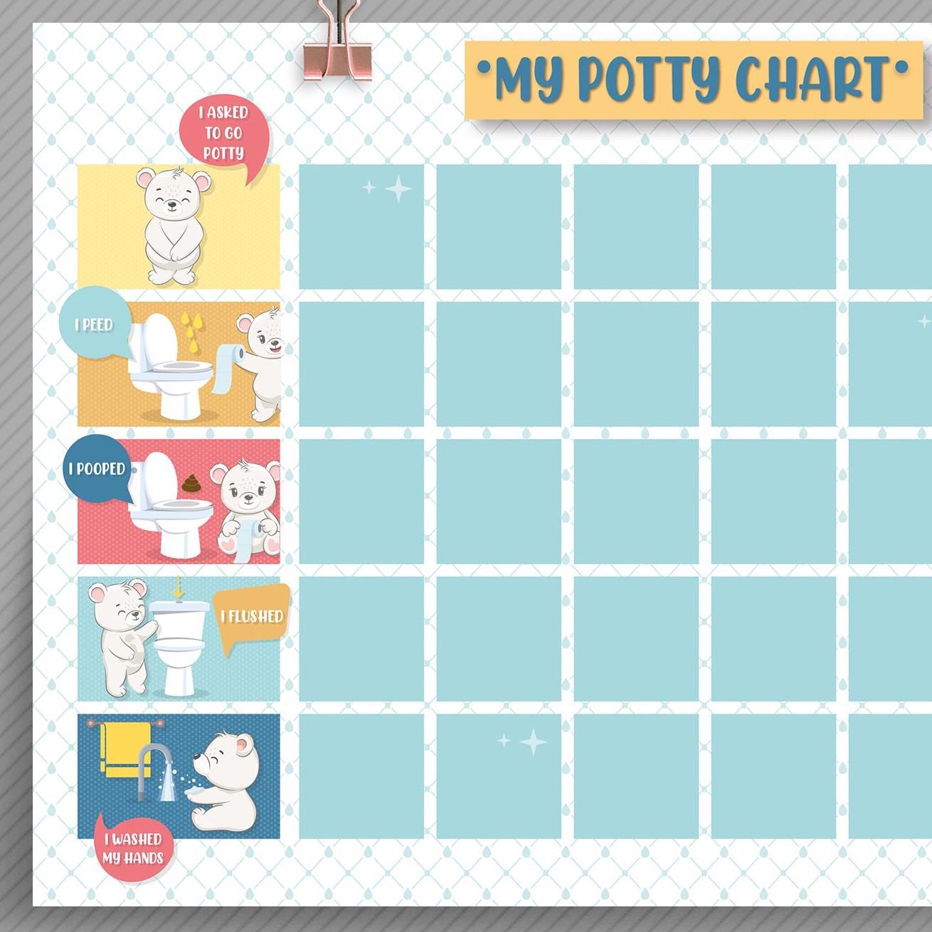 Printable Potty Training Reward Chart for Toddlers (instant Download ...