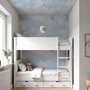 Clouds Sky Wallpaper Custom Size Blue Sky Wall Art Ceiling Mural Nursery Decor Removable Peel and Stick Kids Baby Sky Print Decor DREAMY SKY, Blue Sky Nursery, Sky Clouds Wallpaper, Serene Wallpaper, Tranquil Wallpaper, Nursery Wallpaper, Baby Girl Decor, Baby Boy Decor, Cloudy Decor, Dreamy Wall art