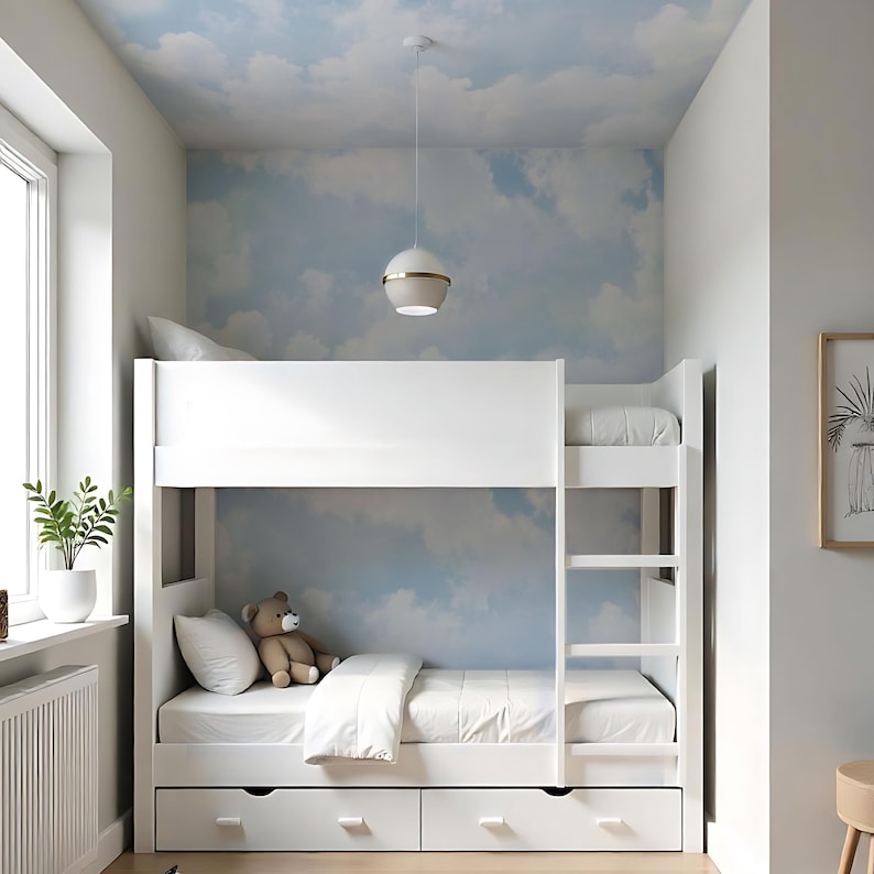 Clouds Sky Wallpaper Custom Size Blue Sky Wall Art Ceiling Mural Nursery Decor Removable Peel and Stick Kids Baby Sky Print Decor DREAMY SKY, Blue Sky Nursery, Sky Clouds Wallpaper, Serene Wallpaper, Tranquil Wallpaper, Nursery Wallpaper, Baby Girl Decor, Baby Boy Decor, Cloudy Decor, Dreamy Wall art