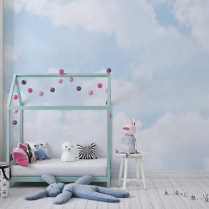 Clouds Sky Wallpaper Custom Size Blue Sky Wall Art Ceiling Mural Nursery Decor Removable Peel and Stick Kids Baby Sky Print Decor DREAMY SKY, Blue Sky Nursery, Sky Clouds Wallpaper, Serene Wallpaper, Tranquil Wallpaper, Nursery Wallpaper, Baby Girl Decor, Baby Boy Decor, Cloudy Decor, Dreamy Wall art