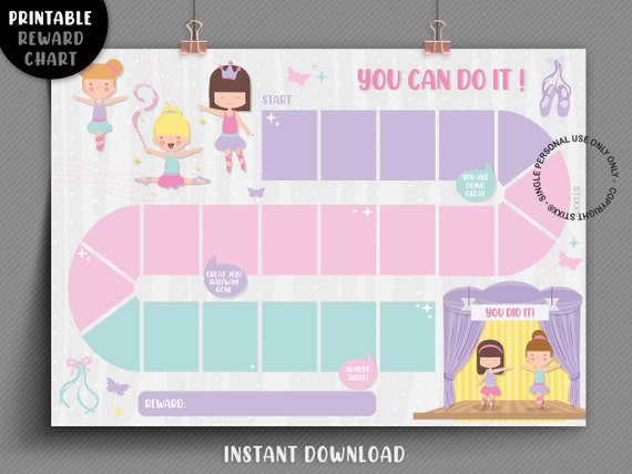 Paper &amp; Party Supplies Calendars &amp; Planners Ballerina Reward Chart ...