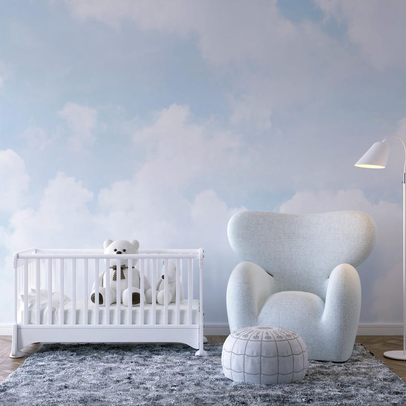 Clouds Sky Wallpaper Custom Size Blue Sky Wall Art Ceiling Mural Nursery Decor Removable Peel and Stick Kids Baby Sky Print Decor DREAMY SKY, Blue Sky Nursery, Sky Clouds Wallpaper, Serene Wallpaper, Tranquil Wallpaper, Nursery Wallpaper, Baby Girl Decor, Baby Boy Decor, Cloudy Decor, Dreamy Wall art