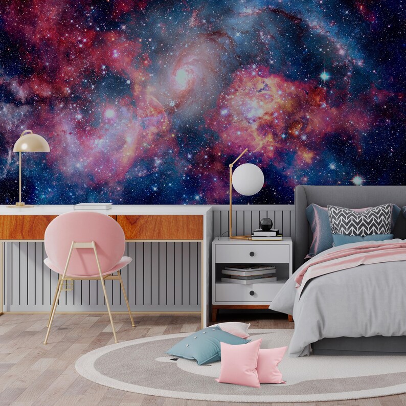Galaxy Wallpaper Mural Peel and Stick Cosmic Wall Art - Etsy