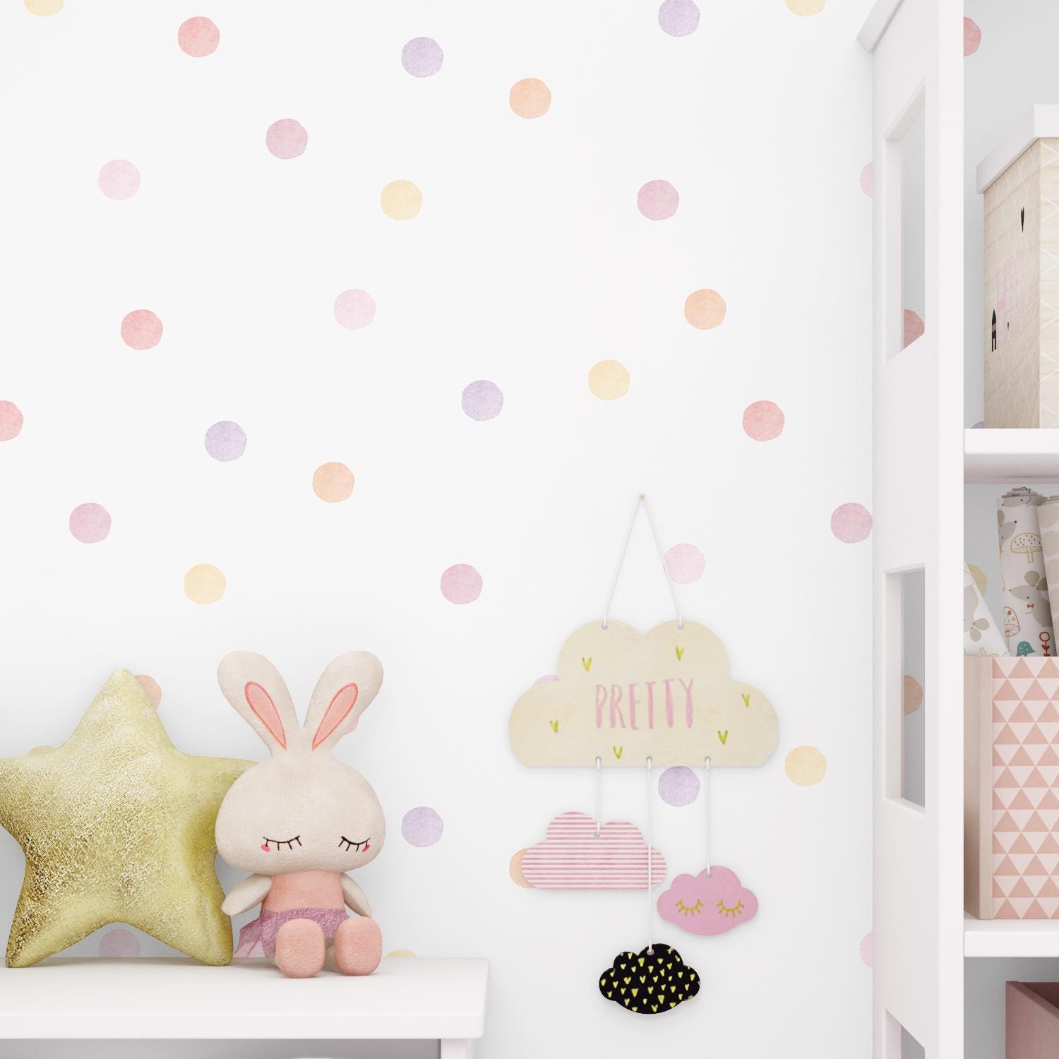 Pastel Watercolor Dots Wall Decals: Removable Nursery Decor - Etsy